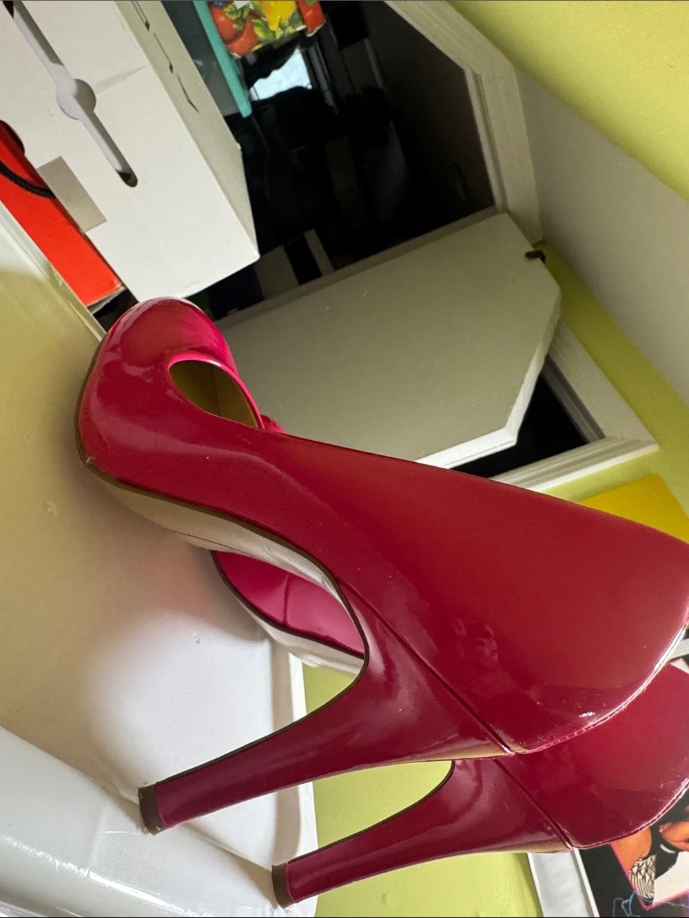Nine West Bright Pink Patent High Heel Pumps